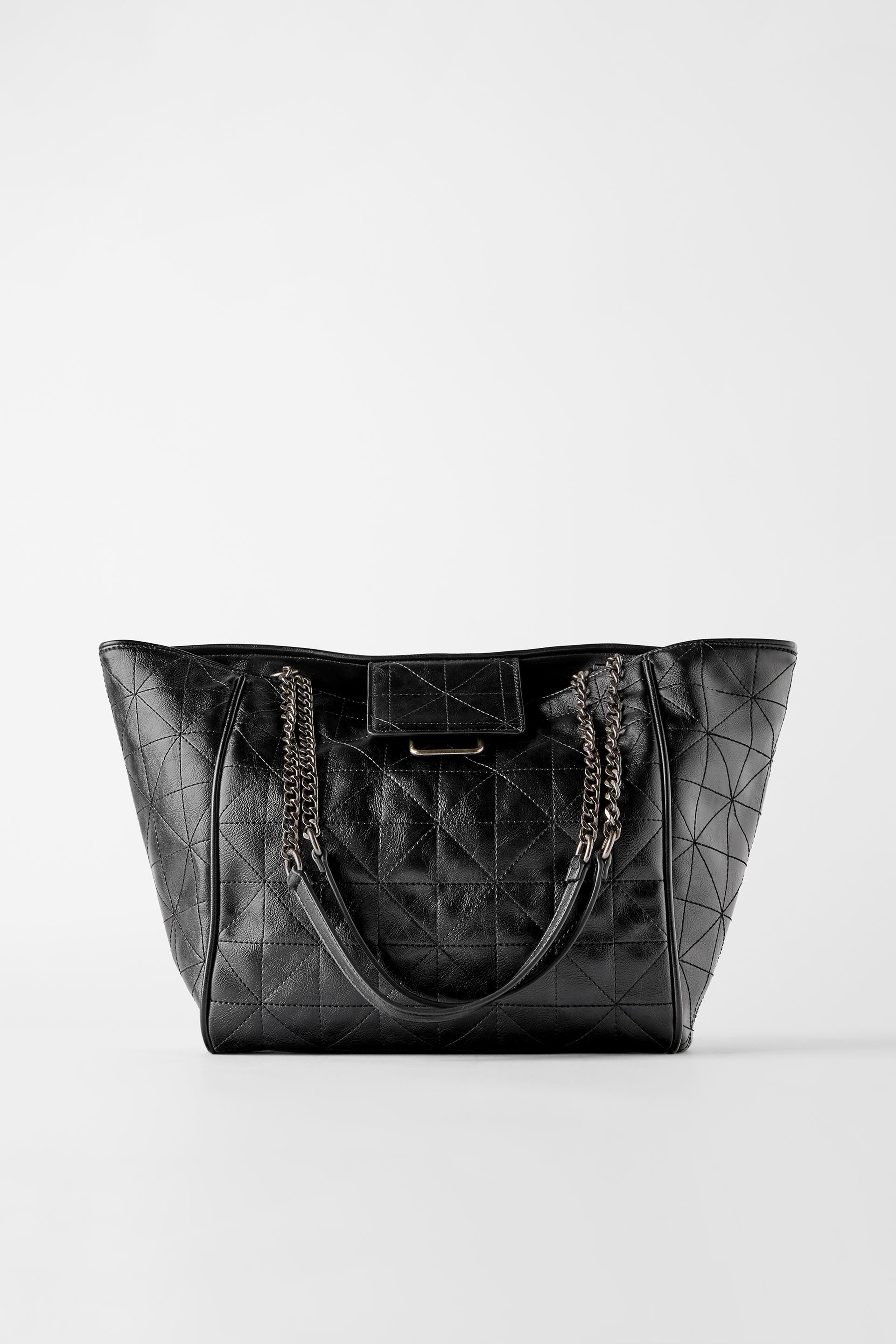 soft black tote bag