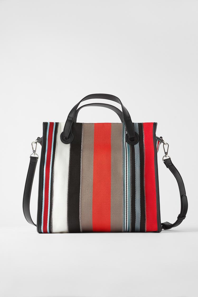 Striped Canvas Tote Bag Zara Malaysia