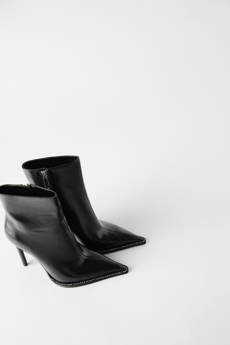 Shiny High Heel Ankle Boots Trf Zara India