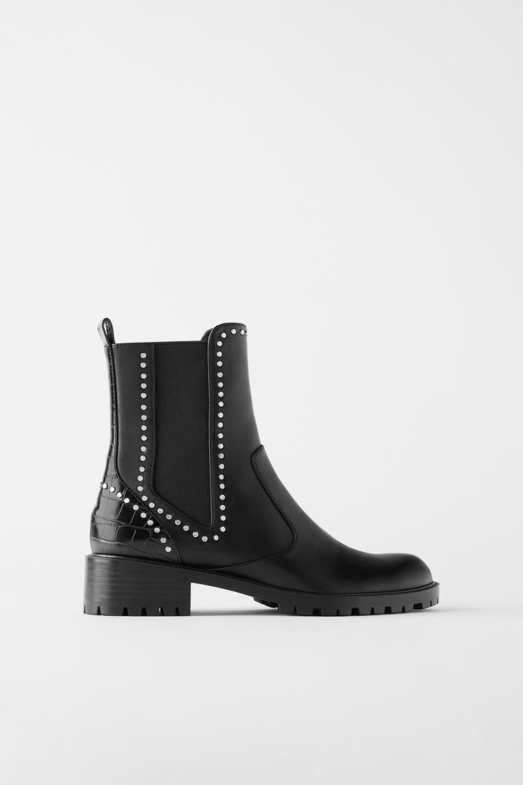 Flat Ankle Boots With Studs Trf Zara United Kingdom