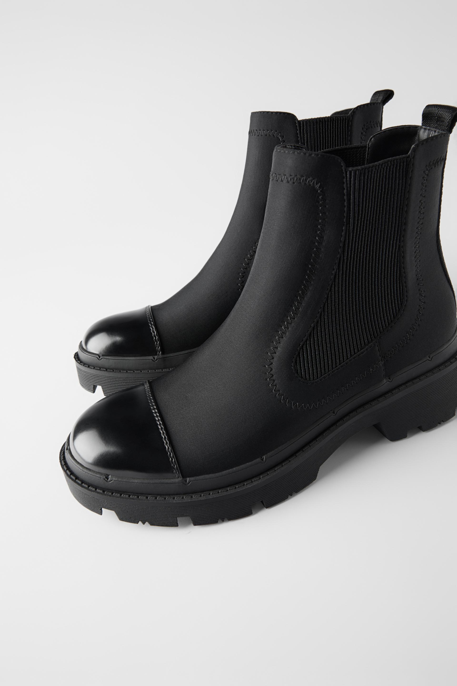 Flat Track Sole Stretch Ankle Boots Trf Zara Morocco