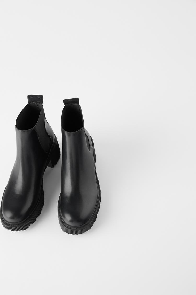 Mid Heel Ankle Boots With Track Soles Trf Zara Russian Federation