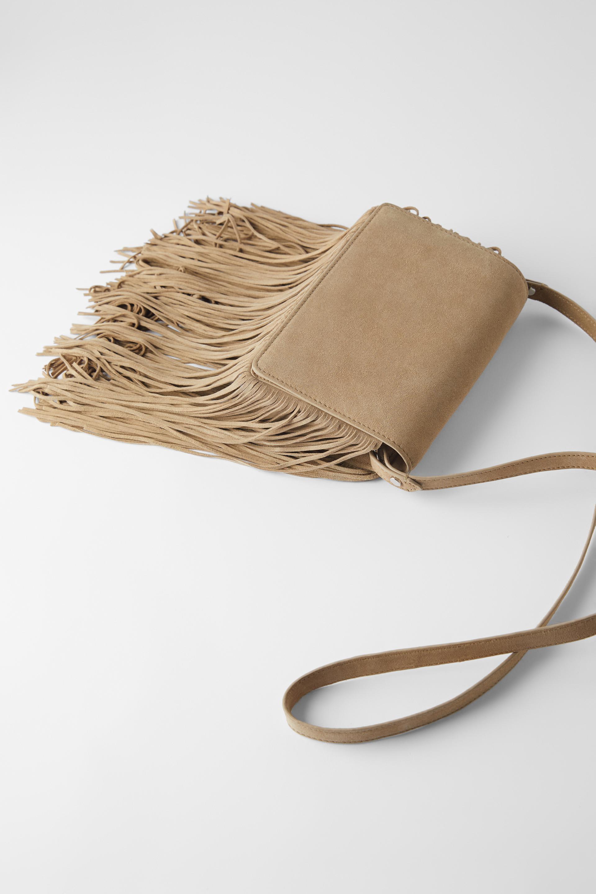 Split Leather Fringed Crossbody Bag Split Leather Fringed Crossbody Bag