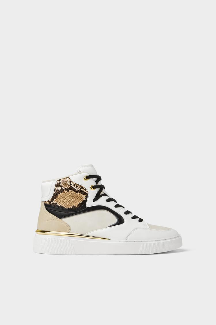 White High Top Sneakers Zara Light Zara Iceland