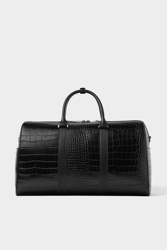 BLACK EMBOSSED BOWLING HAND BAG BLACK EMBOSSED BOWLING HAND BAG