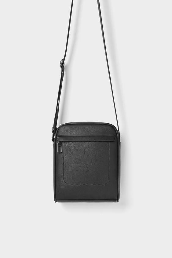 Embossed Black Mini Crossbody Bag