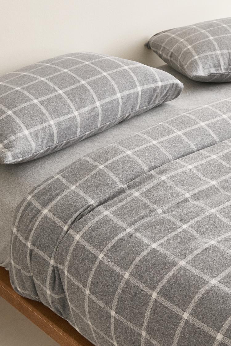 Check Flannel Duvet Cover Zara United Kingdom