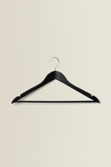 LACQUERED WOODEN HANGER (SET OF 3) - Black by Zara - Image 0