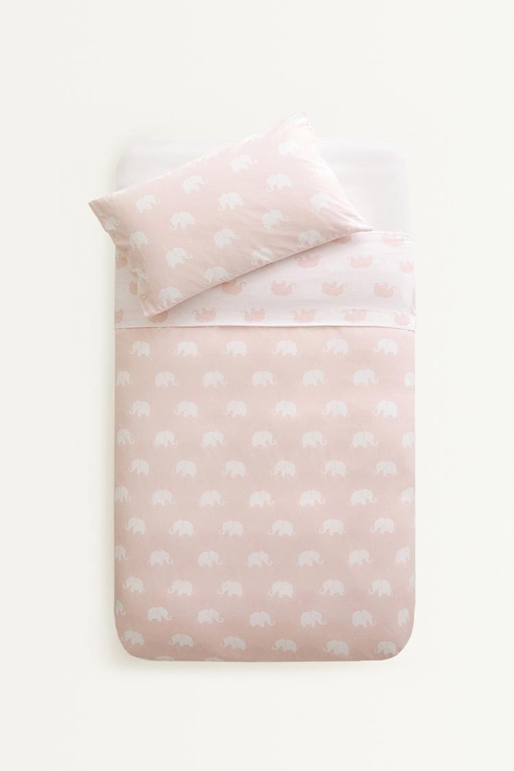 Elephant Duvet Cover And Pillowcase Set Zara United Kingdom