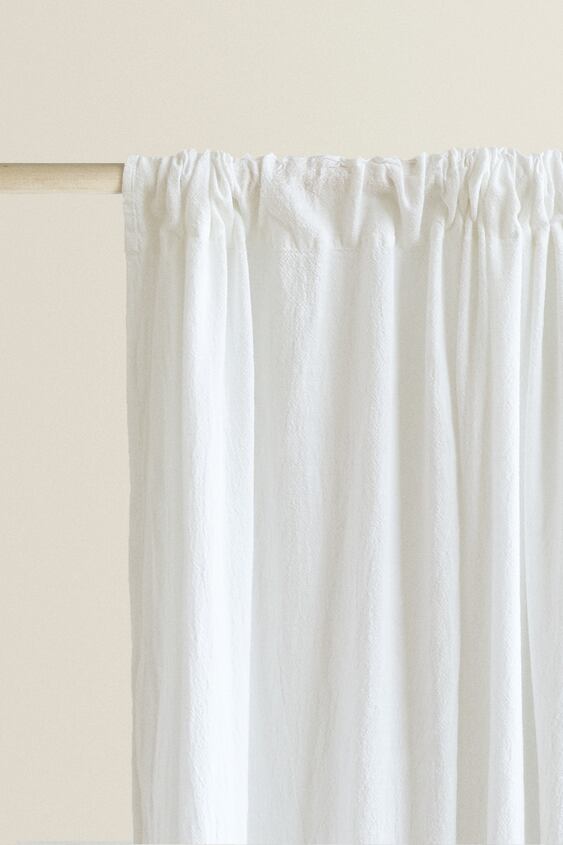 Cotton Curtain Zara United Kingdom, White Cotton Curtains