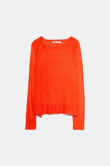 JERSEY BÁSICO PUNTO - Rojo vivo de Zara