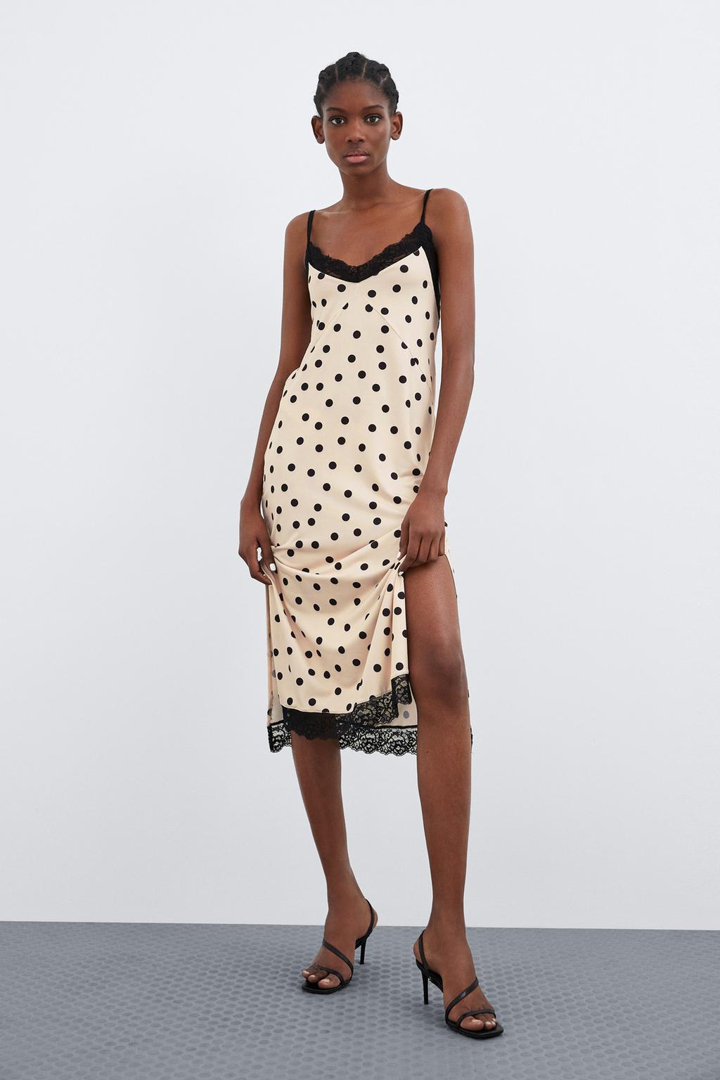 Image 1 of POLKA DOT CAMISOLE DRESS from Zara