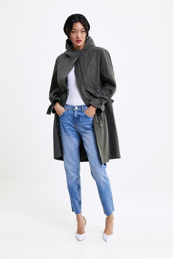 Hooded Parka With Drawstring View All Coats Woman Zara India Image 1 Of Hooded Parka With Drawstring From Zara