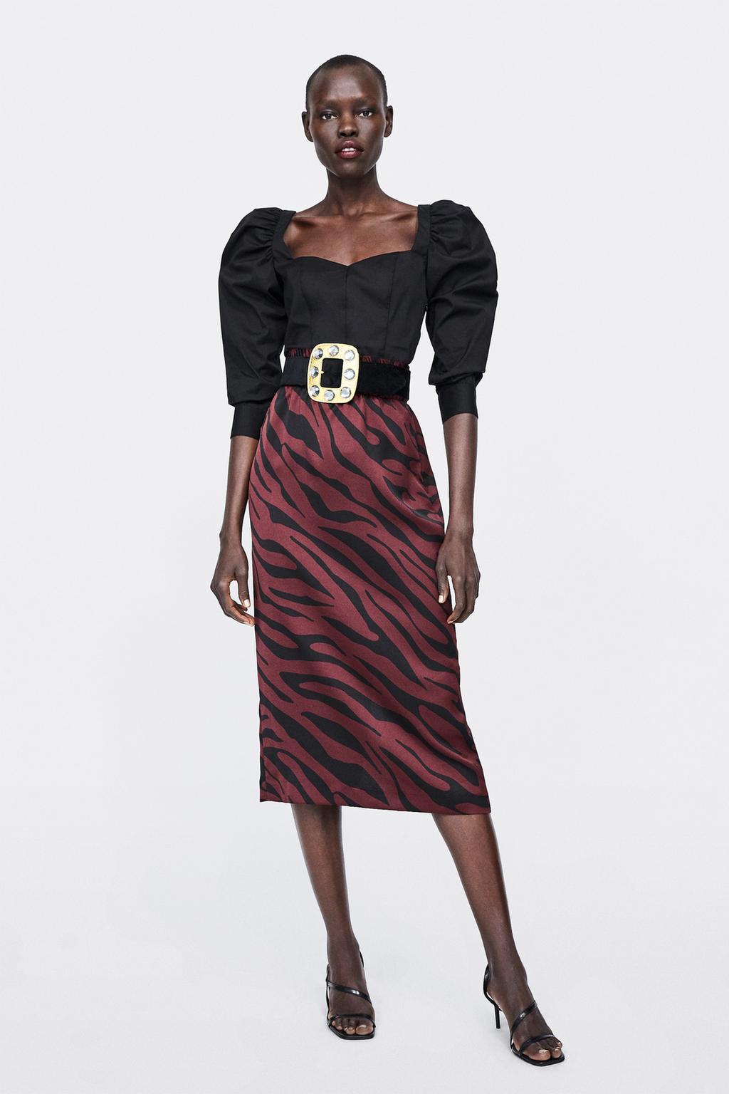 Image 1 of ANIMAL PRINT PENCIL SKIRT from Zara