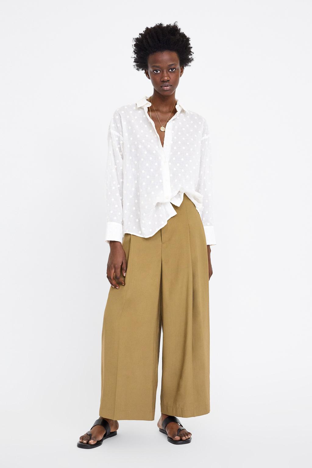 Imagen 1 de BLUSA OVERSIZE LUNARES BORDADOS de Zara