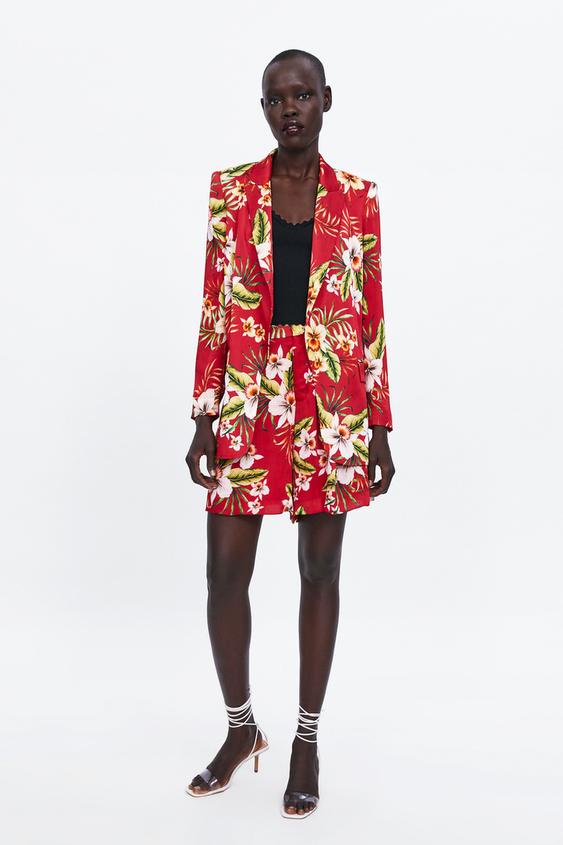 Image 1 of FLORAL PRINT BLAZER from Zara