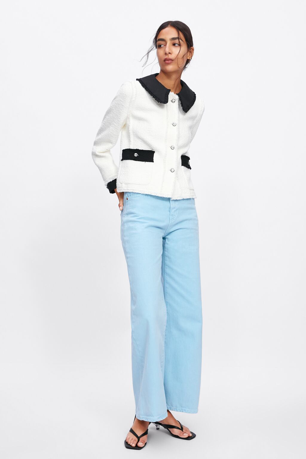Image 1 of CONTRASTING JACKET WITH GEM BUTTONS from Zara