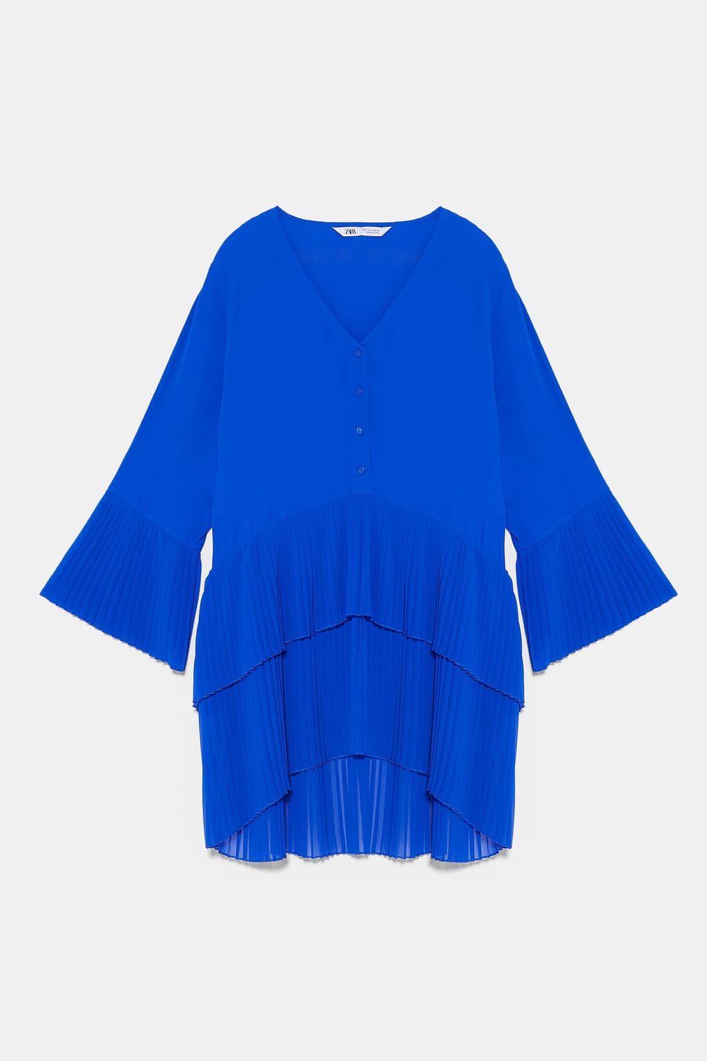 Image 9 of CONTRASTING PLEATED BLOUSE from Zara