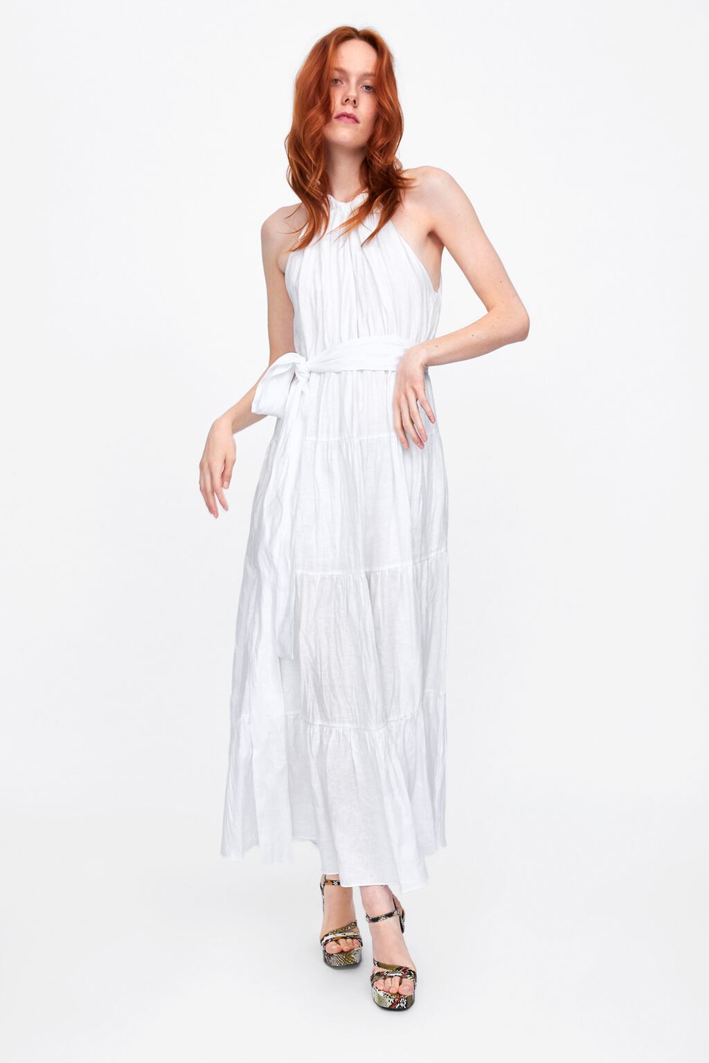 Image 1 of LONG LINEN DRESS from Zara