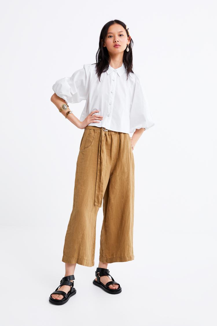 Cropped Poplin Blouse Zara Singapore