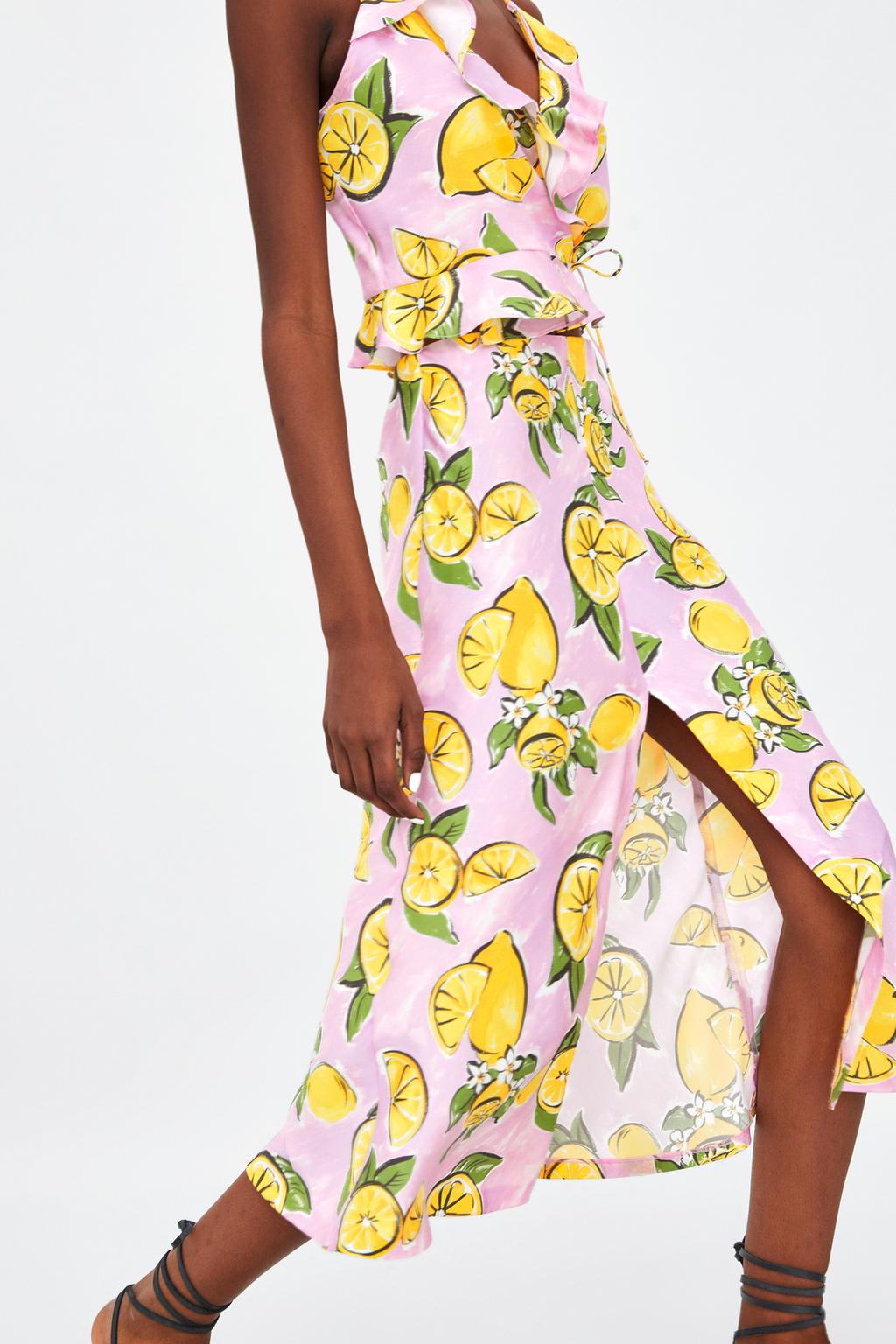 Image 3 of LEMON PRINT SKIRT from Zara