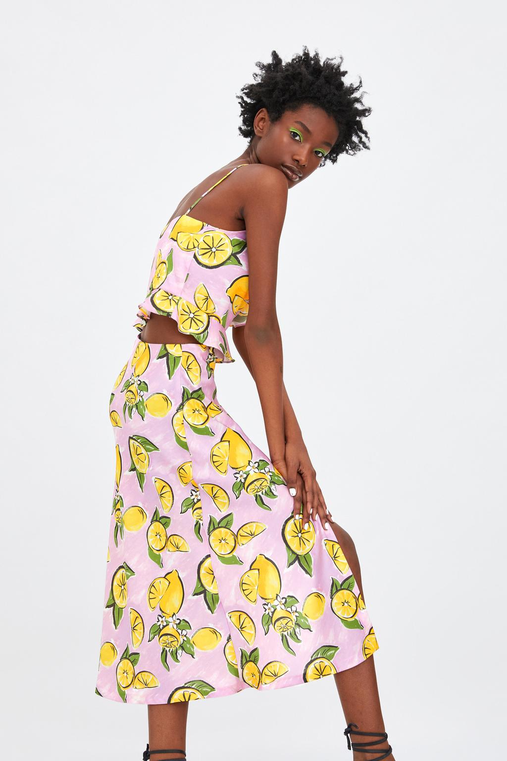 Image 4 of LEMON PRINT SKIRT from Zara