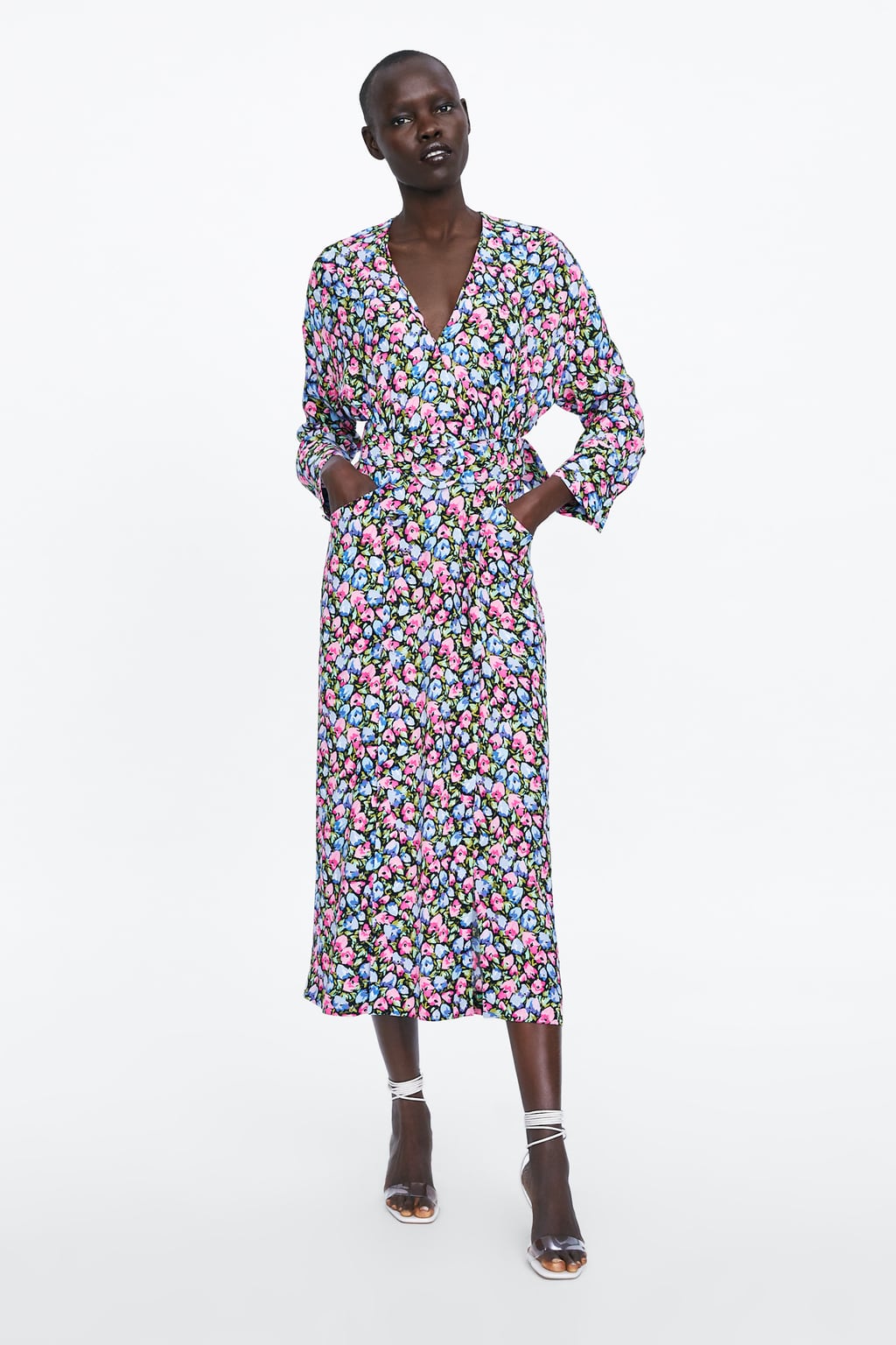 Image 1 of PRINTED DRESS WITH BELT from Zara