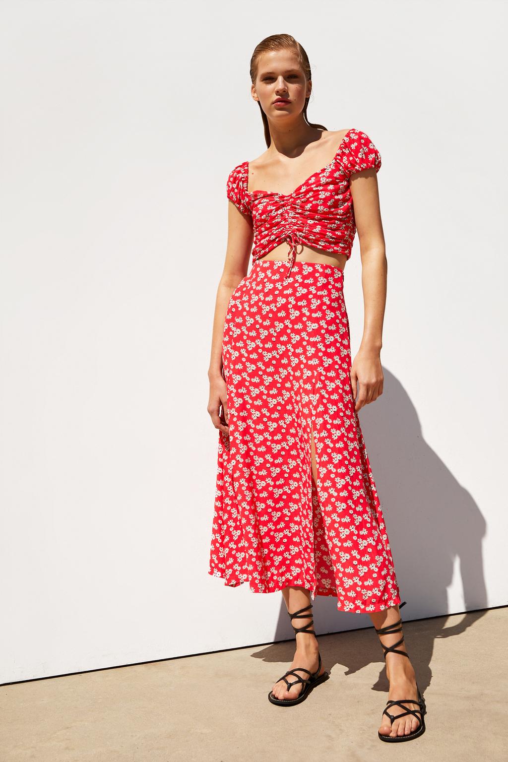 Image 1 of FLORAL PRINT SKIRT from Zara