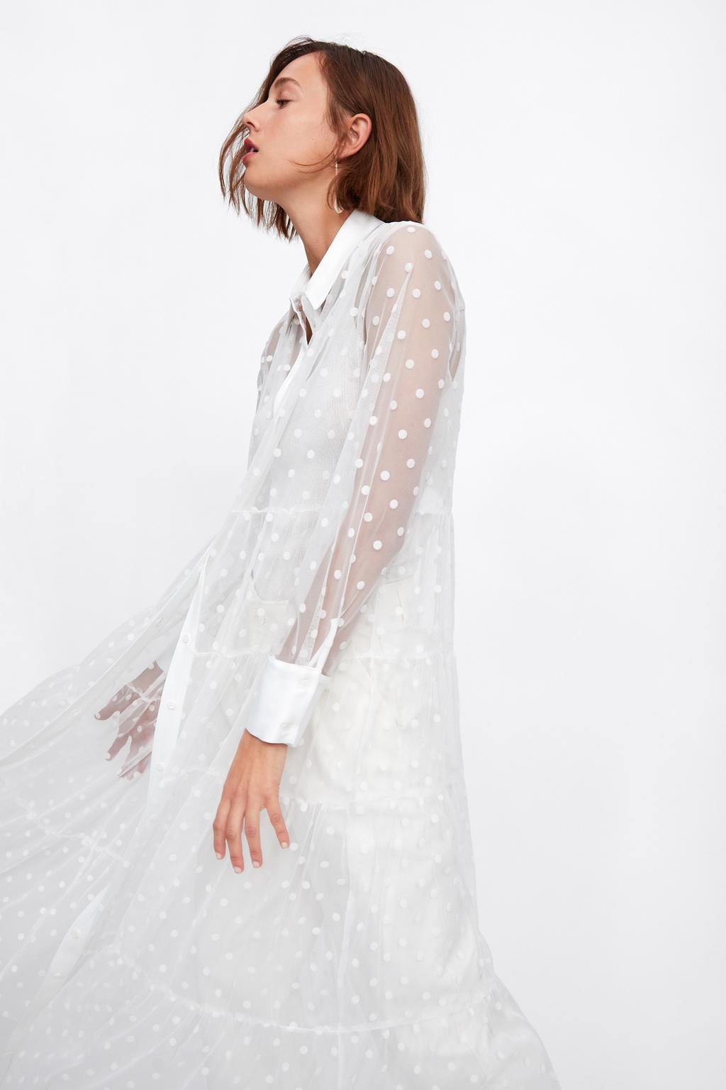 Image 2 of POLKA DOT TULLE DRESS from Zara