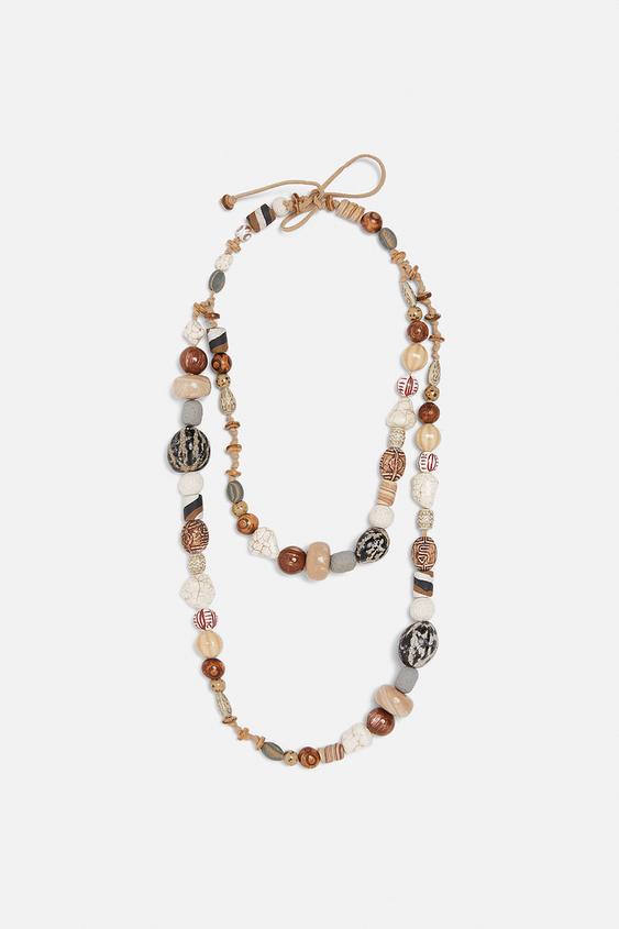Long Stone Necklace Jewelry Accessories Woman Zara Brazil