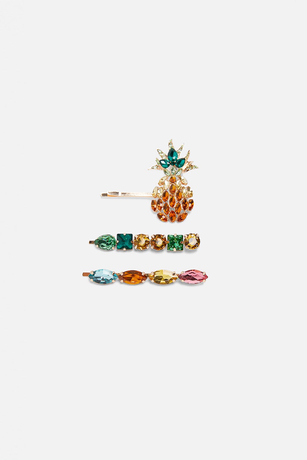 Image 1 of PACK OF PINEAPPLE AND JEWEL HAIR PINS from Zara