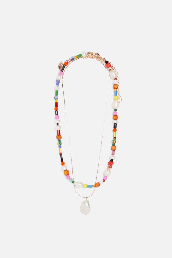 Pack Of Multi Colored Natural Pearl Necklaces Accessories Woman
