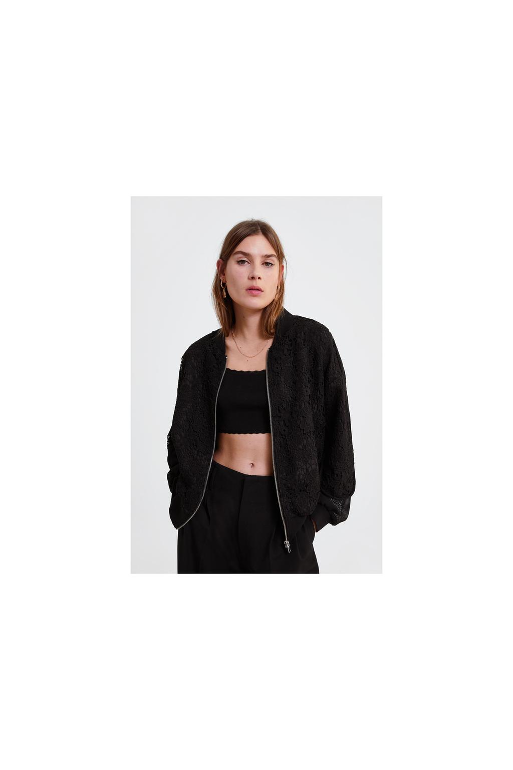 Women S Jackets Zara Canada Contrast Er Jacket