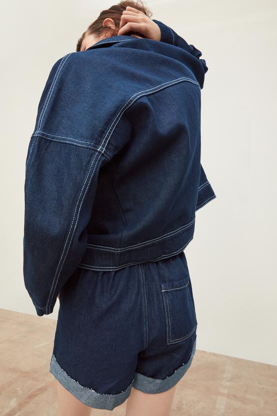 Image 4 of DENIM SHORTS WITH BELT from Zara