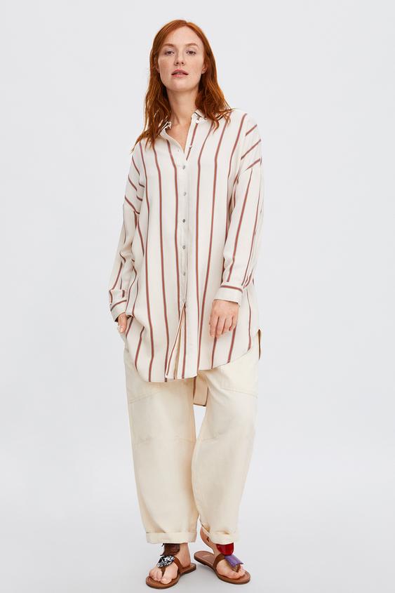 Striped Oversized Shirt Mum Woman Corner S Zara India Image 1 Of Striped Oversized Shirt From Zara