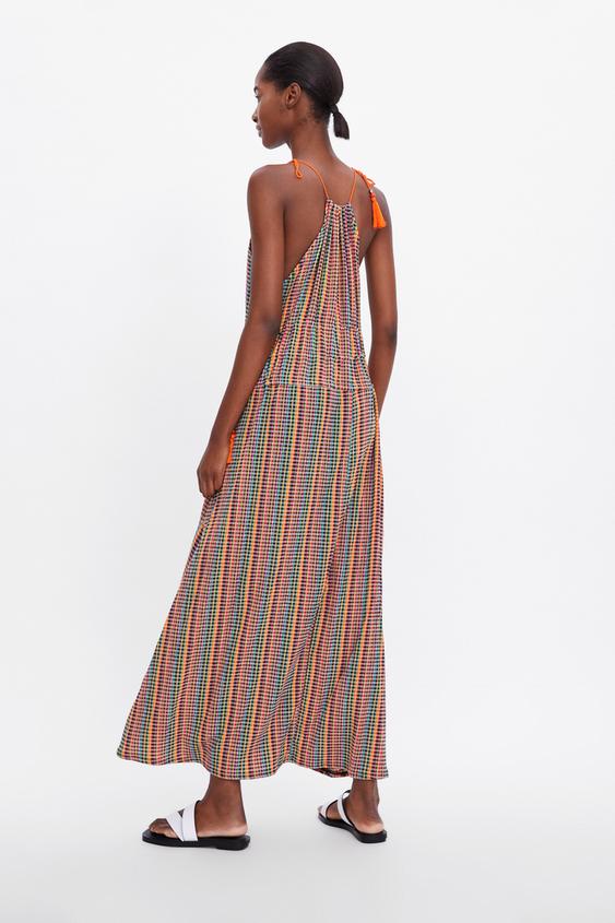 Image 5 of MULTICOLOURED DRESS WITH STRAPS from Zara