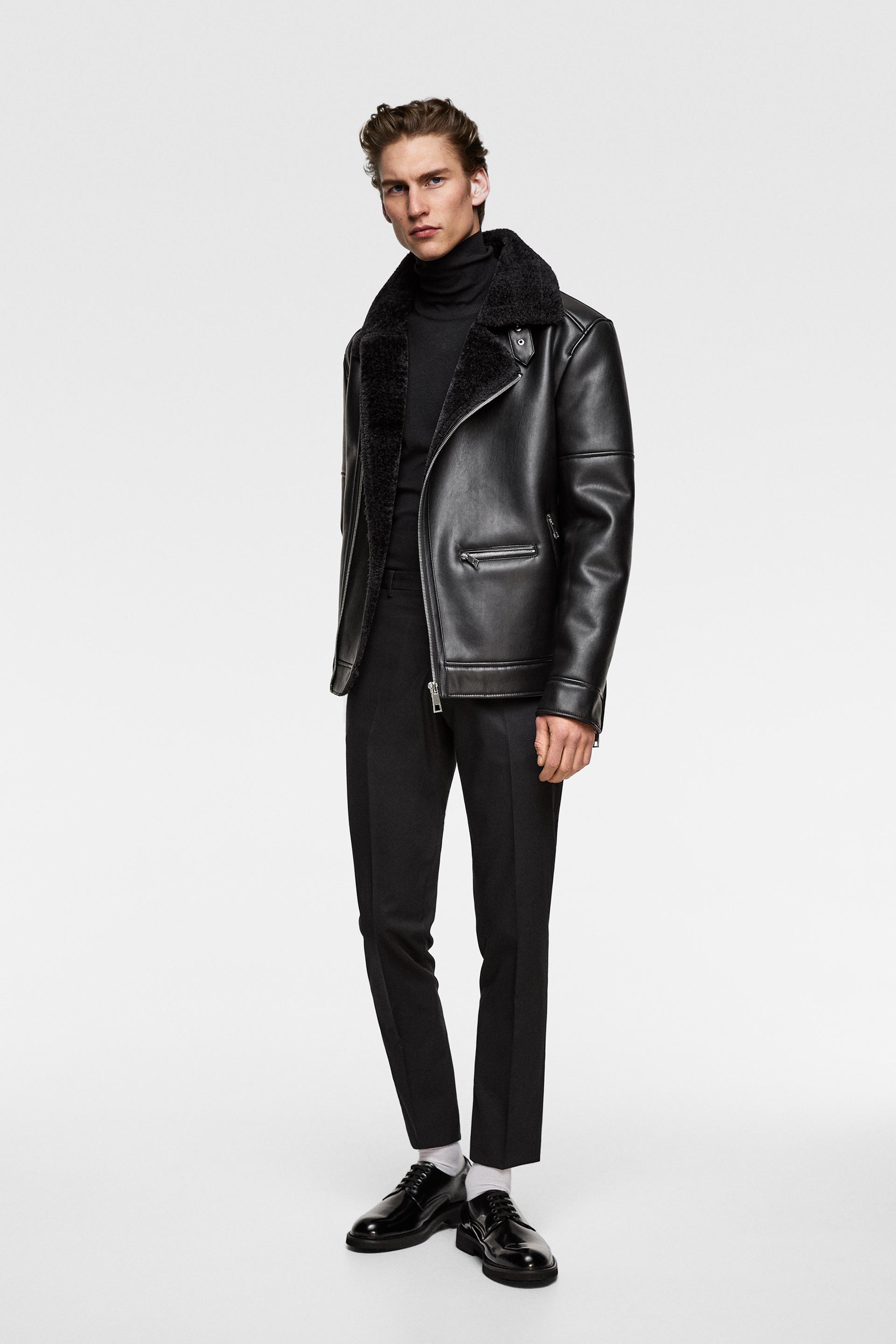 Double Sided Biker Jacket Faux Leather Jackets Man Zara India Image 1 Of Double Sided Biker Jacket From Zara