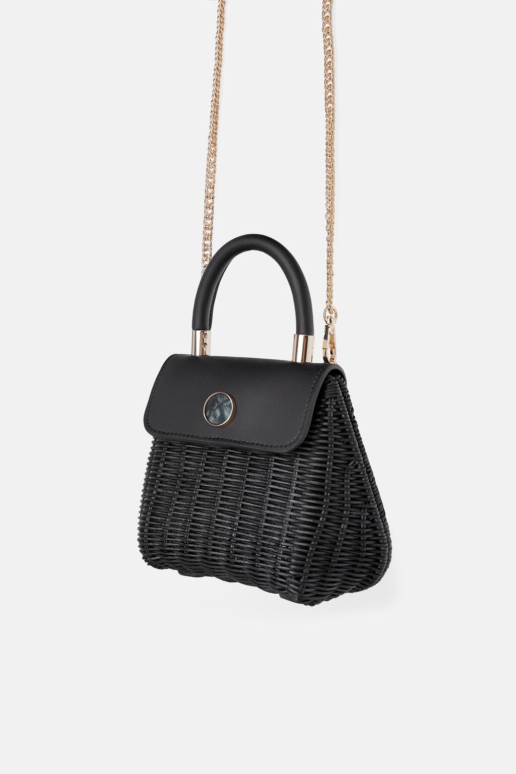 Image 1 of BLACK RAFFIA MINI BAG from Zara
