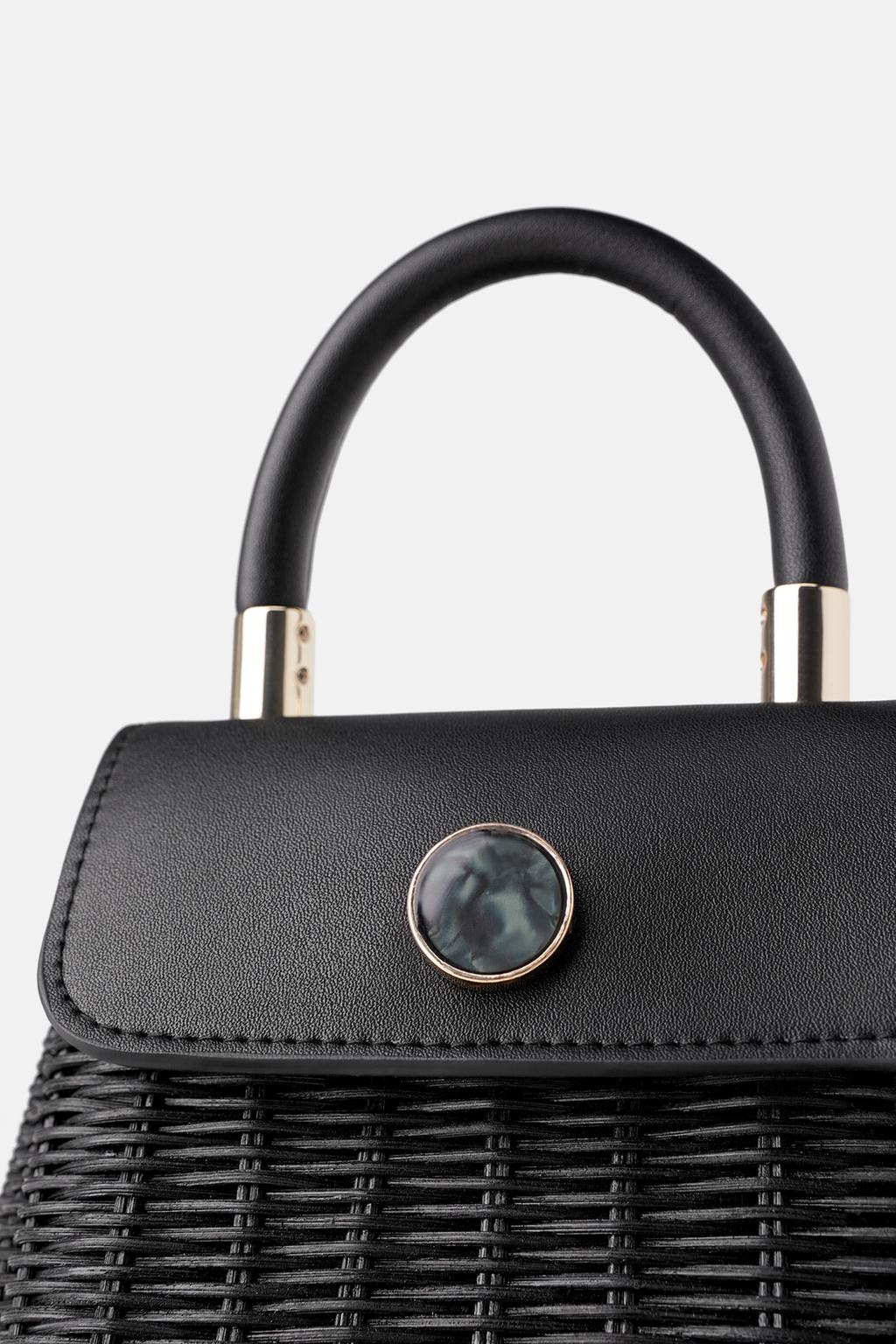 Image 4 of BLACK RAFFIA MINI BAG from Zara