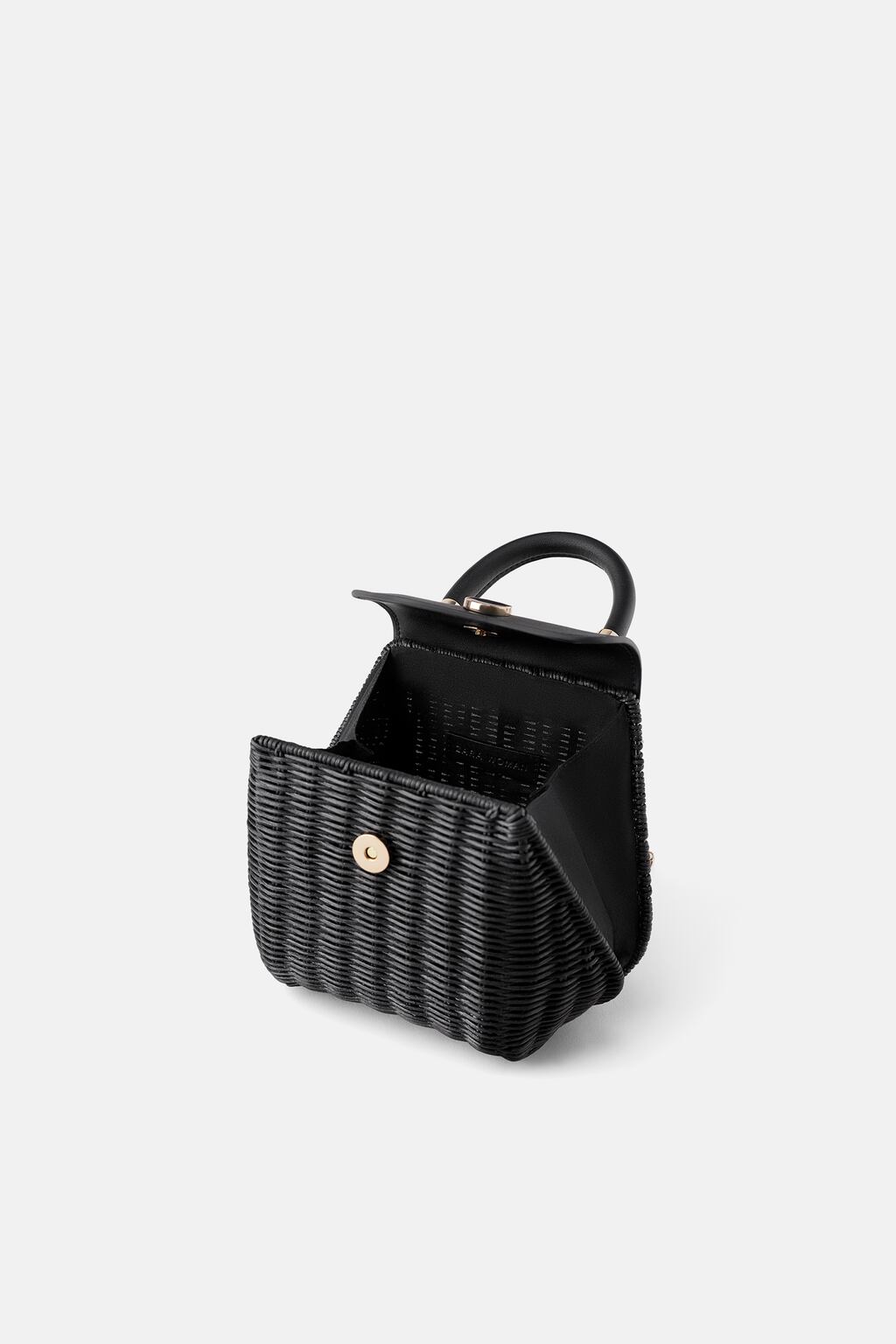 Image 5 of BLACK RAFFIA MINI BAG from Zara