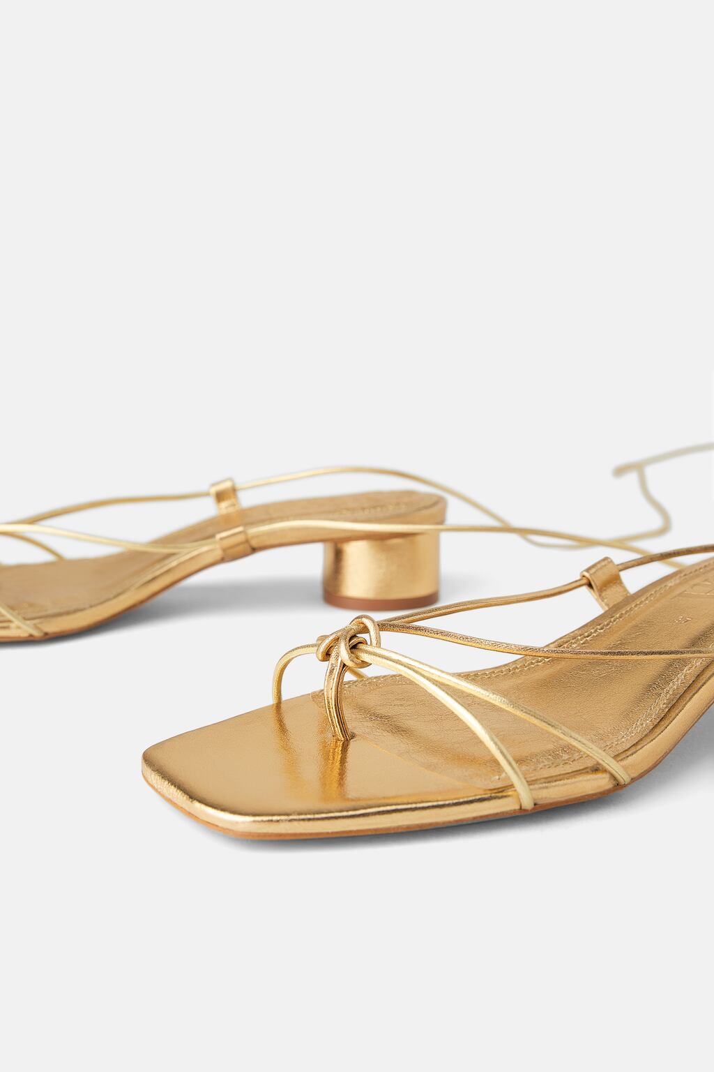 Image 6 of STRAPPY LEATHER HEELED SANDALS from Zara