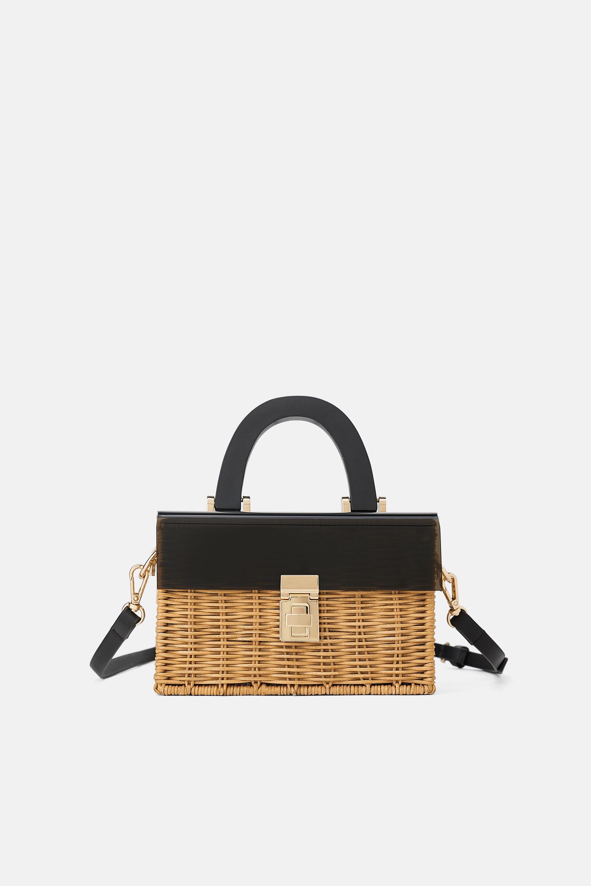Image 2 of CITY BAG WOVEN WITH METHACRYLATE FLAP from Zara