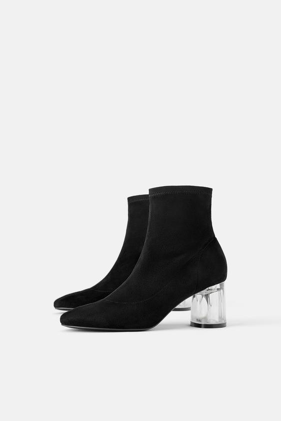 Methacrylate Heel Stretch Ankle Boots