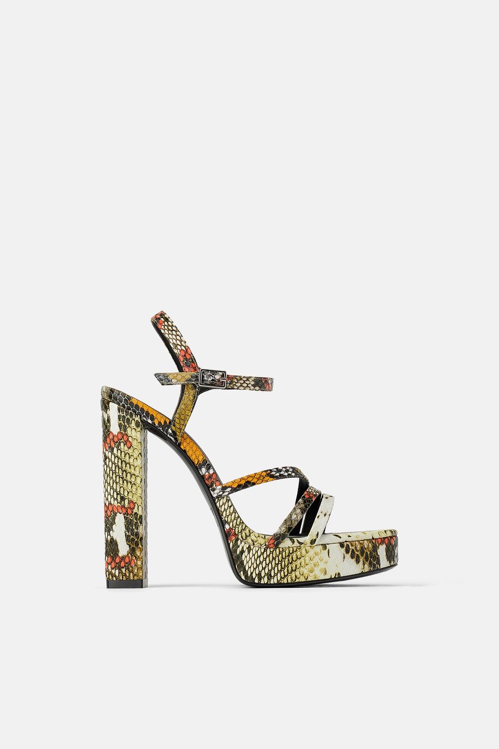 Image 1 of ANIMAL PRINT HIGH-HEEL SANDALS from Zara