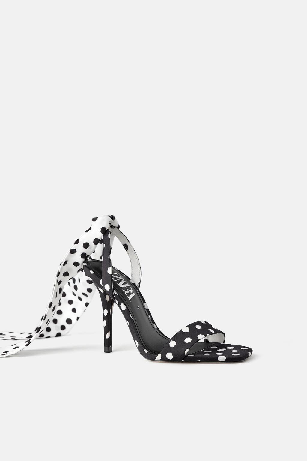Image 1 of POLKA DOT HIGH-HEEL SANDALS from Zara