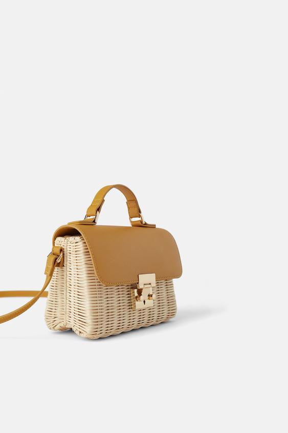 Woven Mini Crossbody Bag With Flap Woven Mini Crossbody Bag With Flap