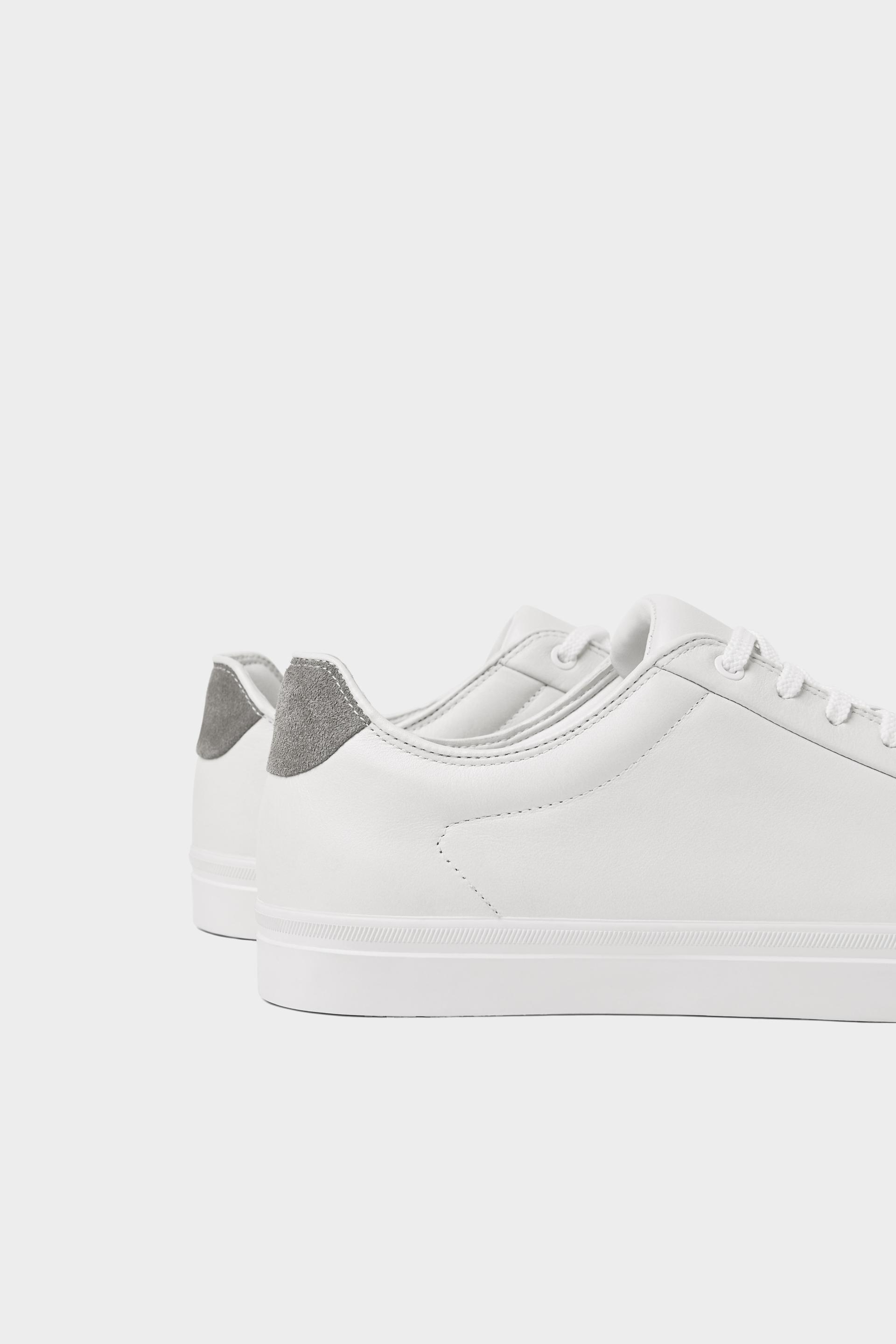 White Leather Sneakers Zara Aruba