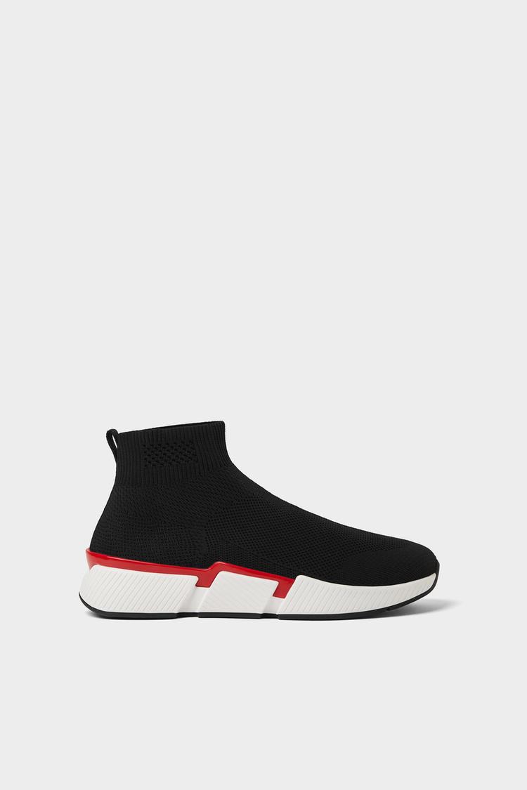 Sock Style High Top Sneakers Zara India