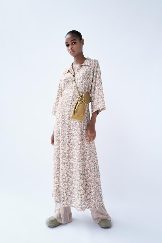 プリント柄シャツワンピース Zara Japan 日本 プリント柄シャツワンピース Zara Japan 日本