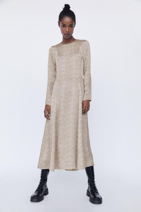 プリント柄ミディ丈ワンピース Zara Japan 日本